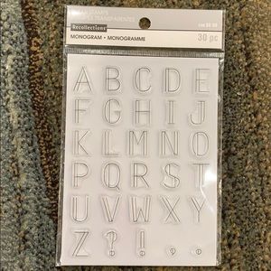 NWT | Alphabet Letter Clear Stamps Monogram